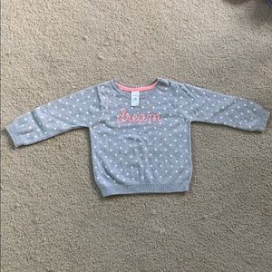 Like New 12 mo. Girls Grey Sweater with Polka Dots